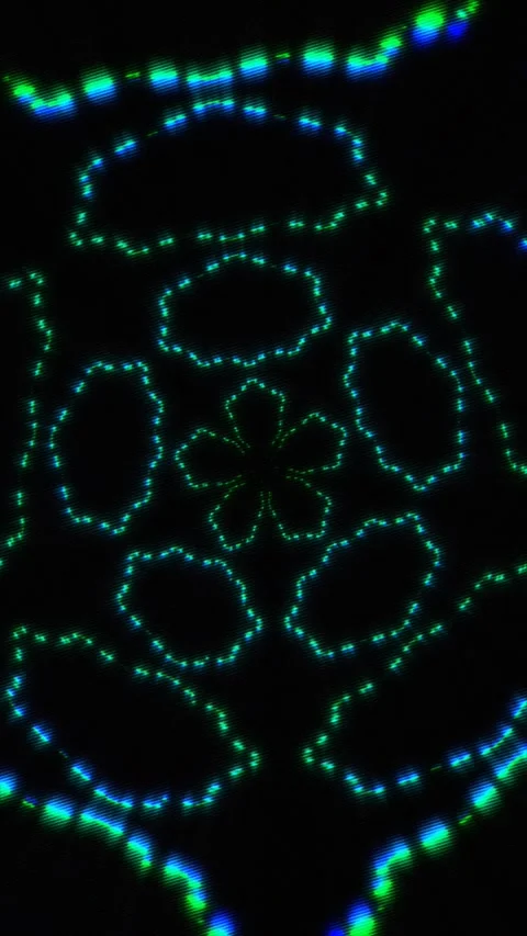 Mesmerizing digital art shows bright blue and green dots 스톡 동영상 330330392