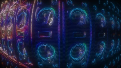 Mesmerizing Digital Art Vibrant Neon Colors and Abstract Patterns Creating .. Stock-Footage 314068133