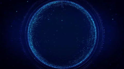 Mesmerizing Digital Blue Sphere with Particles and Cosmic Vibes in a Dark B.. Stock Footage 341780338