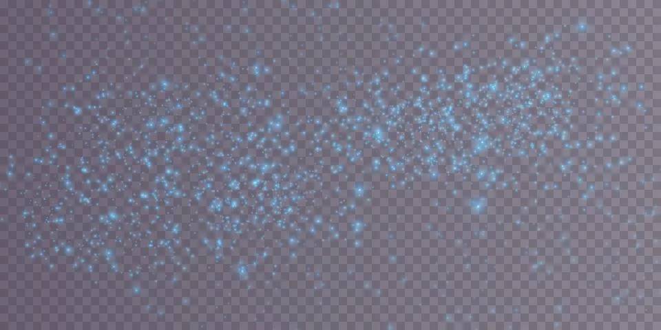 A mesmerizing display of glittering blue particles set against a transparent Stock Illustration