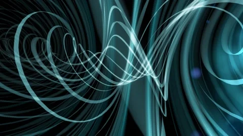 A mesmerizing display of glowing light trails that swirl and twist against a Stock Footage 344104983