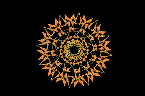 A Mesmerizing Display of Multi-Colored Patterns and Spiritual Harmony Stock Illustration