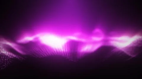 A mesmerizing display of purple glowing particle waves, representing abstract Stock Illustration