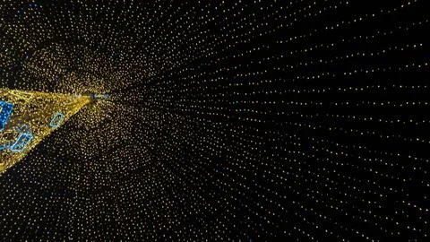 Mesmerizing Display of Twinkling Lights Creating a Stunning Visual Experience Stock Photos