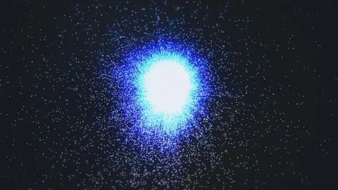 A mesmerizing display unfolds as a radiant explosion fills the night Stock Footage 300894700