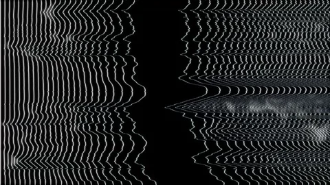 A Mesmerizing Display of White Data Waves on a Black Background Stock Footage 284807007