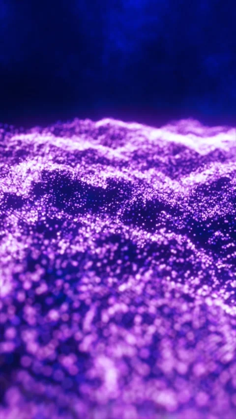 A mesmerizing field of tiny glowing purple particles forming a wave-like st.. 스톡 동영상 303665196