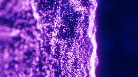 A mesmerizing field of tiny glowing purple particles forming a wave-like st.. イラスト素材