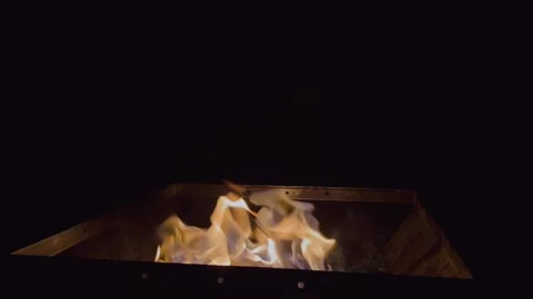 Mesmerizing flames in a fire place in slow motion Stock Footage 332710188