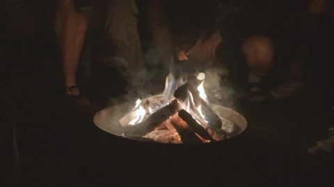 Mesmerizing flames in a fire place in slow motion Stock Footage 335807333