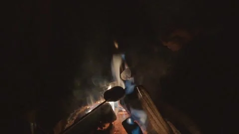 Mesmerizing flames in a fire place in slow motion 스톡 동영상 335807342