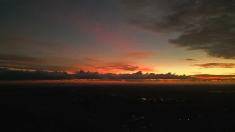 Mesmerizing footage of the slanting rays of the setting sun gave a warm orange Stock Footage 233034253