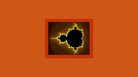 Mesmerizing fractal pattern on orange. Vibrant fractal pattern with red bor.. Stock Footage 337568334