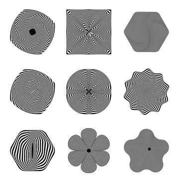 Mesmerizing Geometric Line Art Patterns Illustrazione stock