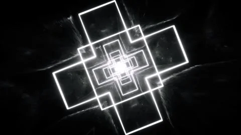 Mesmerizing Geometric Pattern of Glowing White Lines Creates Symmetrical Tu.. Stock Footage 314066494