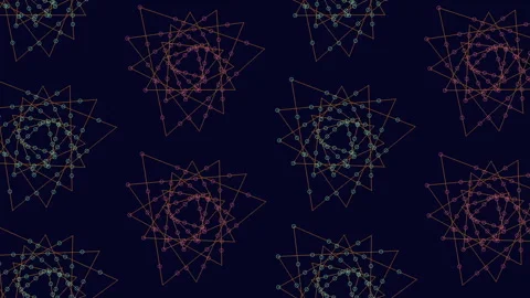 Mesmerizing geometric pattern of triangles in blue, red, and yellow 스톡 동영상 258903684