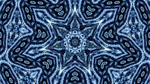 Mesmerizing Geometric Symmetry Loop - Blue Gray Color Radial Symmetric Pattern Stock Footage 323689668