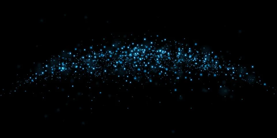 Mesmerizing Glowing Blue Particles Set Against a Dark and Ominous Background Stock-Illustration