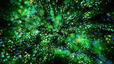 A mesmerizing green light particle galaxy animation Stock Footage 279588200