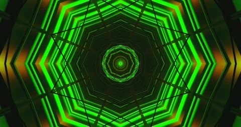 Mesmerizing green tunnel video loop provides a captivating screen Stock Footage 317962029