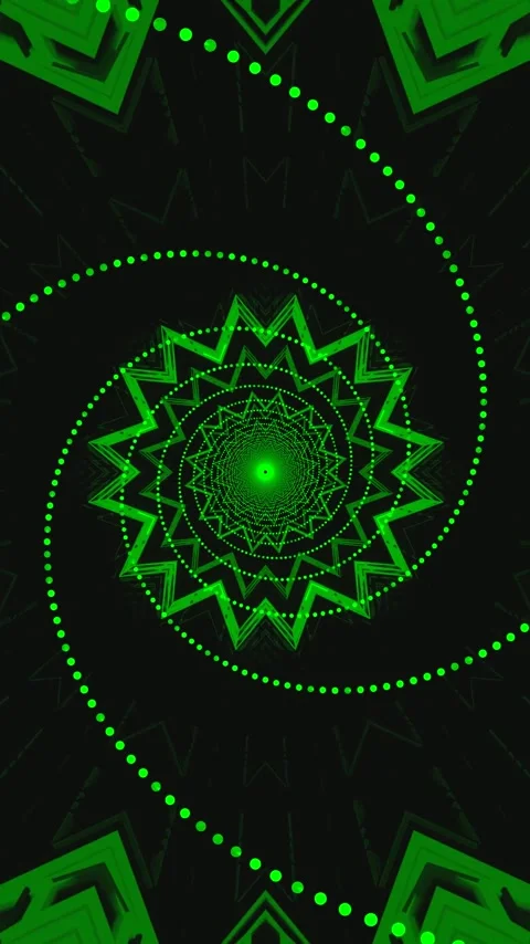 Mesmerizing green tunnel video loop creates seamless visual motio Stock Footage 318311815