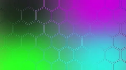Mesmerizing hexagonal grid pattern with a vibrant gradient transition from .. Stock Footage 317737065
