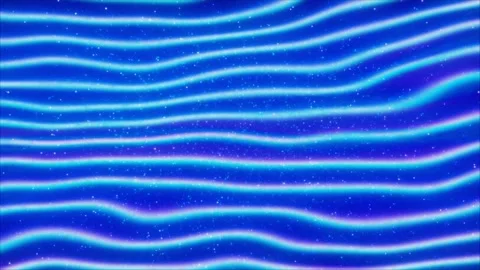Mesmerizing hypnotic waves and glowing particles on a blue background. Video stock 295282790