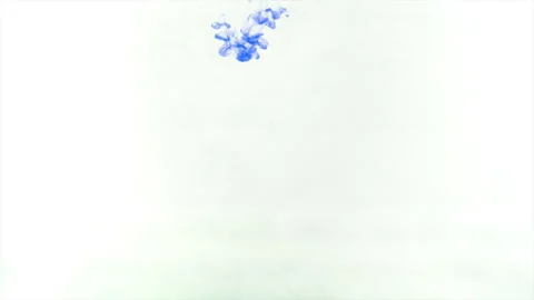 Mesmerizing Ink Dance: Blue Droplets Dissolve in Water Stock-Footage 240951022