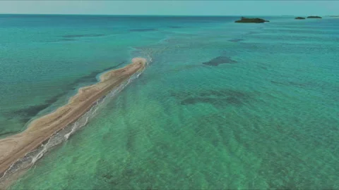 Mesmerizing Journey through Natures Masterpiece A Sandy Isthmus between Two Stock Footage 288448209
