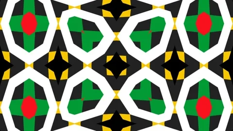 Mesmerizing Juneteenth Symmetry Patterns - Loopable Visuals for Festive Events Stock Footage 275562239