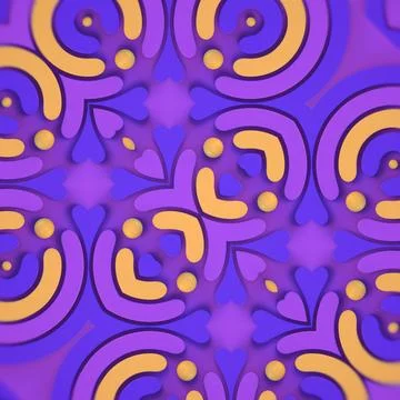 A mesmerizing kaleidoscopic pattern of geometric shapes. 3d render illustration Stock Illustration