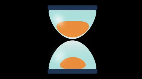 Mesmerizing Liquid Sand Hourglass Animation | Time Flow Motion Graphic Stock Footage 305219600