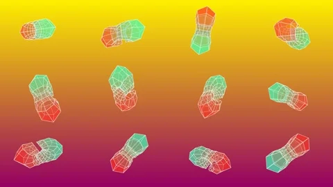Mesmerizing loop of multiple 3D wireframe geometric structures Stock Footage 337859088