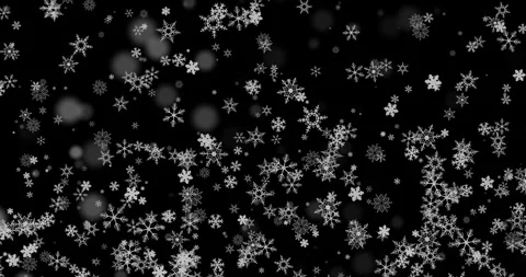 Mesmerizing Looping Animation of Falling Snowflakes in a Dark Background Stock Footage 327724491