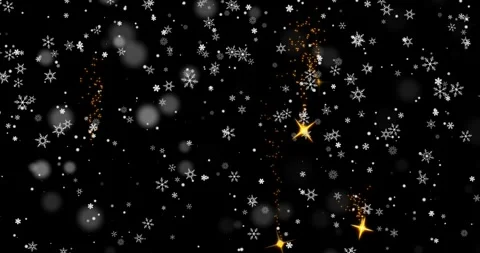A Mesmerizing Looping Animation of Snowflakes and Sparkling Stars Creating a Stock Footage 320151484