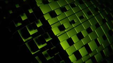 Mesmerizing Looping Green Geometric Squares Dynamic Abstract Motion Backgro.. Stock Footage 345252086