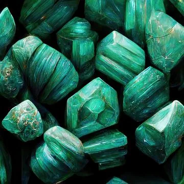 Mesmerizing Malachite Deep Green Crystal Stock Illustration