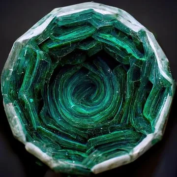 Mesmerizing Malachite Deep Green Crystal Stock Illustration