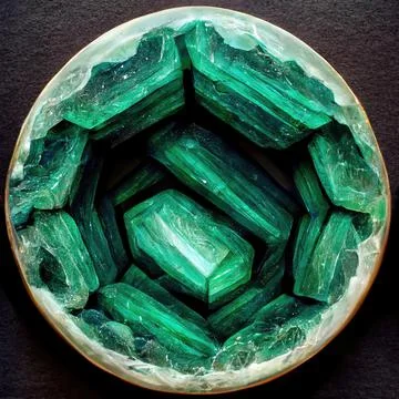 Mesmerizing Malachite Deep Green Crystal Stock Illustration