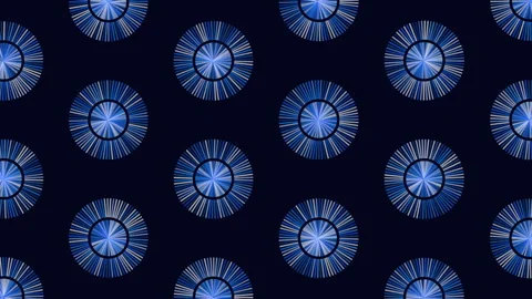 Mesmerizing metallic circles on dark background a captivating repeating pattern Stock Footage 251953373