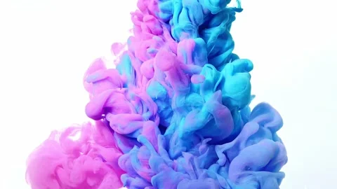 Mesmerizing Mixture: Slow Motion Blue and Red Ink in Water Stock Footage 236359649