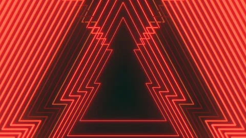 Mesmerizing neon light tunnel with triangular center shape Stock Footage 249502493