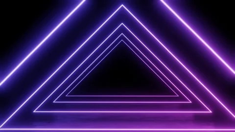 Mesmerizing Neon Triangle Tunnel 4k 60fps 3d looping animation Stock Footage 304253508