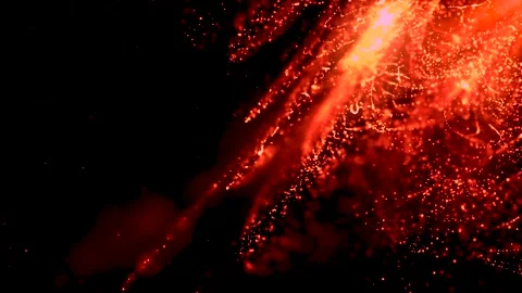The mesmerizing orange particles move in a beautiful pattern. Stock Footage 247494859