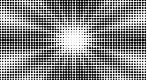 A mesmerizing pattern of black and white dots forming a starburst effect in.. Stockillustratie