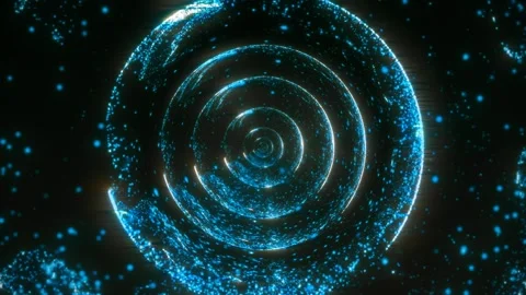 A mesmerizing pattern with particles of concentric circles Stock Footage 283549050