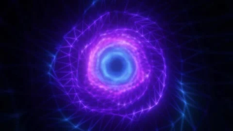 A mesmerizing pink and blue vortex with a geometric wireframe futuristic gl.. Stock Footage 289477812