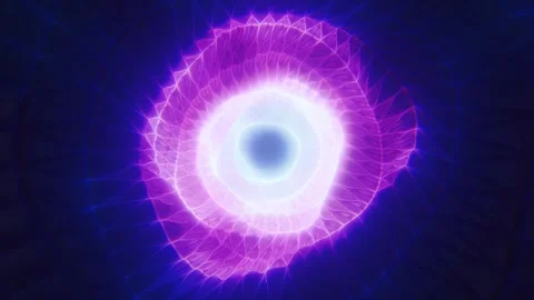 A mesmerizing pink and blue vortex with a geometric wireframe futuristic gl.. Stock Footage 290449508