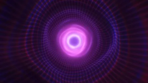 A mesmerizing pink and blue vortex with a geometric wireframe futuristic glow Stockillustratie