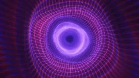 A mesmerizing pink and blue vortex with a geometric wireframe futuristic gl.. Stockillustratie